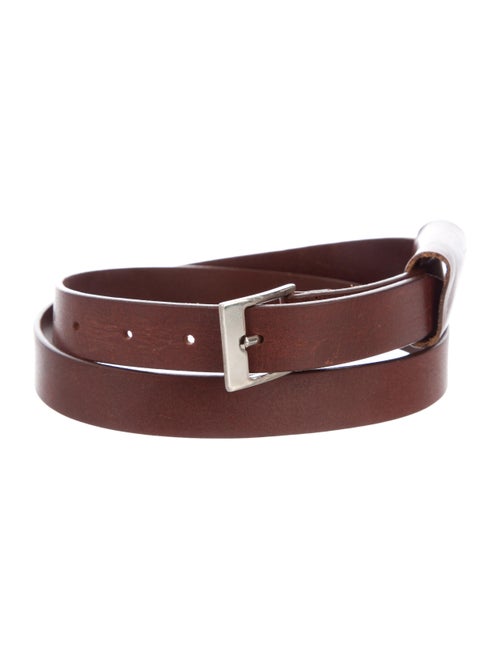 Maison Margiela Silver-Tone Buckle Leather Belt br