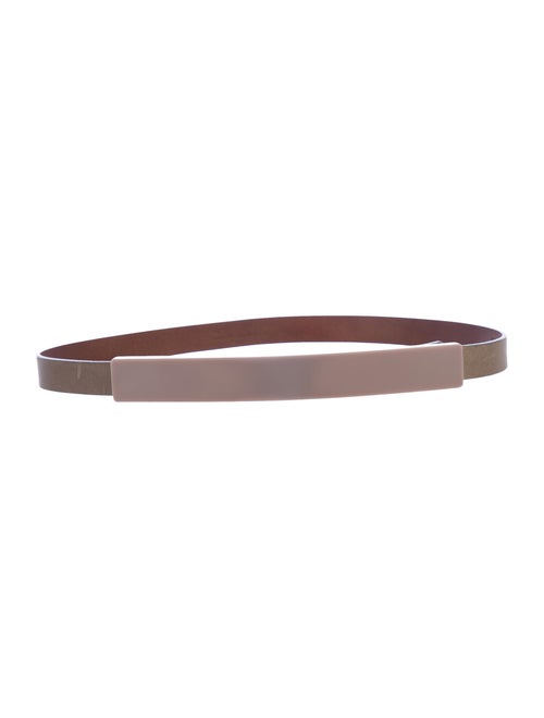 Maison Margiela Leather Skinny Belt khaki