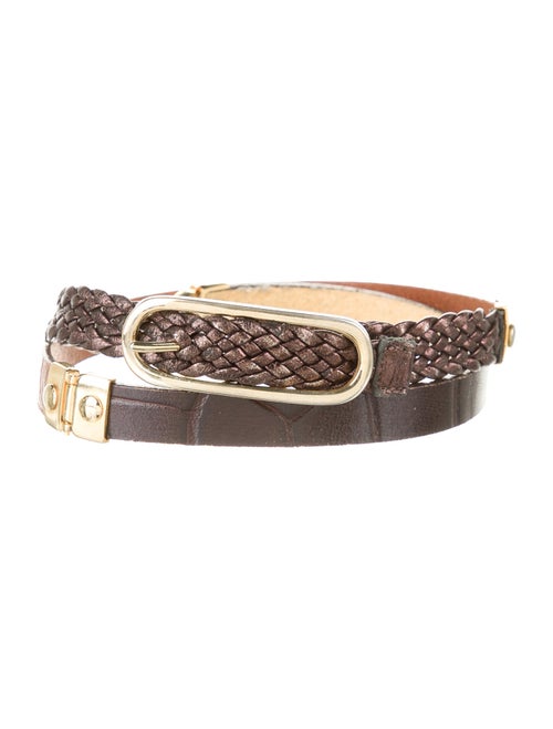 Maison Margiela Metallic Leather Woven Belt Metall