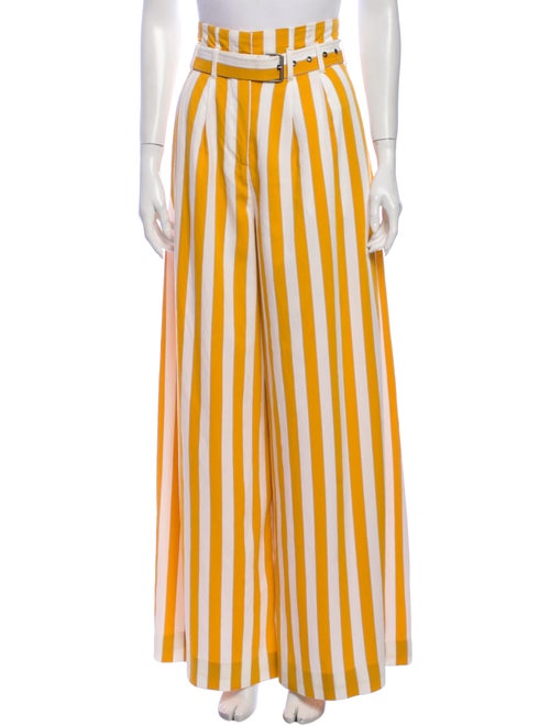 Maison Margiela Striped Wide Leg Pants Yellow