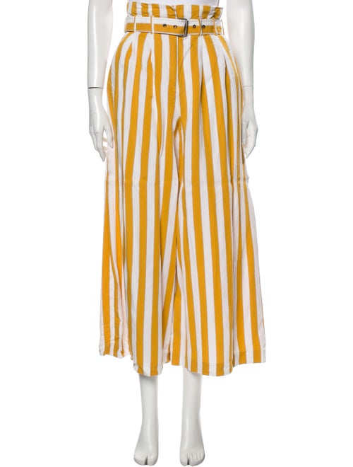 Maison Margiela Striped Wide Leg Pants Yellow