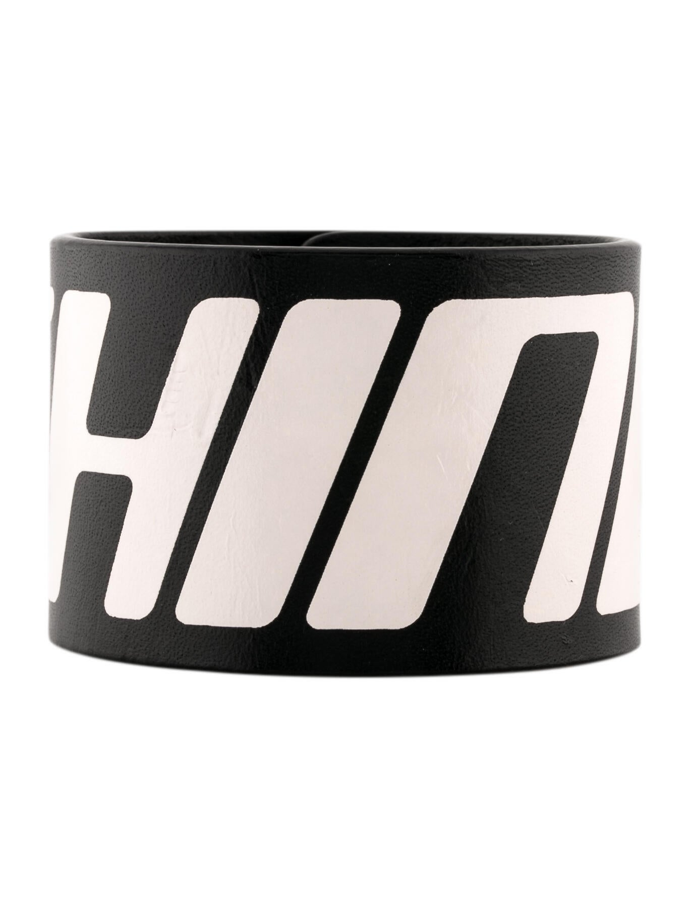 希少 Maison Margiela real leather bracelet Maison Margiela Leather Shine Bracelet - Black Wrap