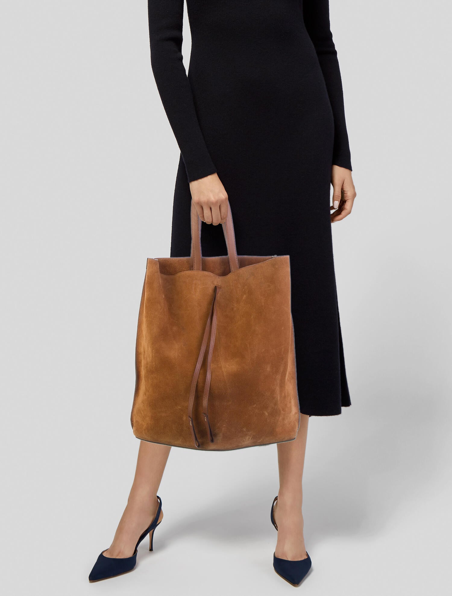 Maison Margiela Suede Tote Bag - Brown Totes, Handbags - MAI72039