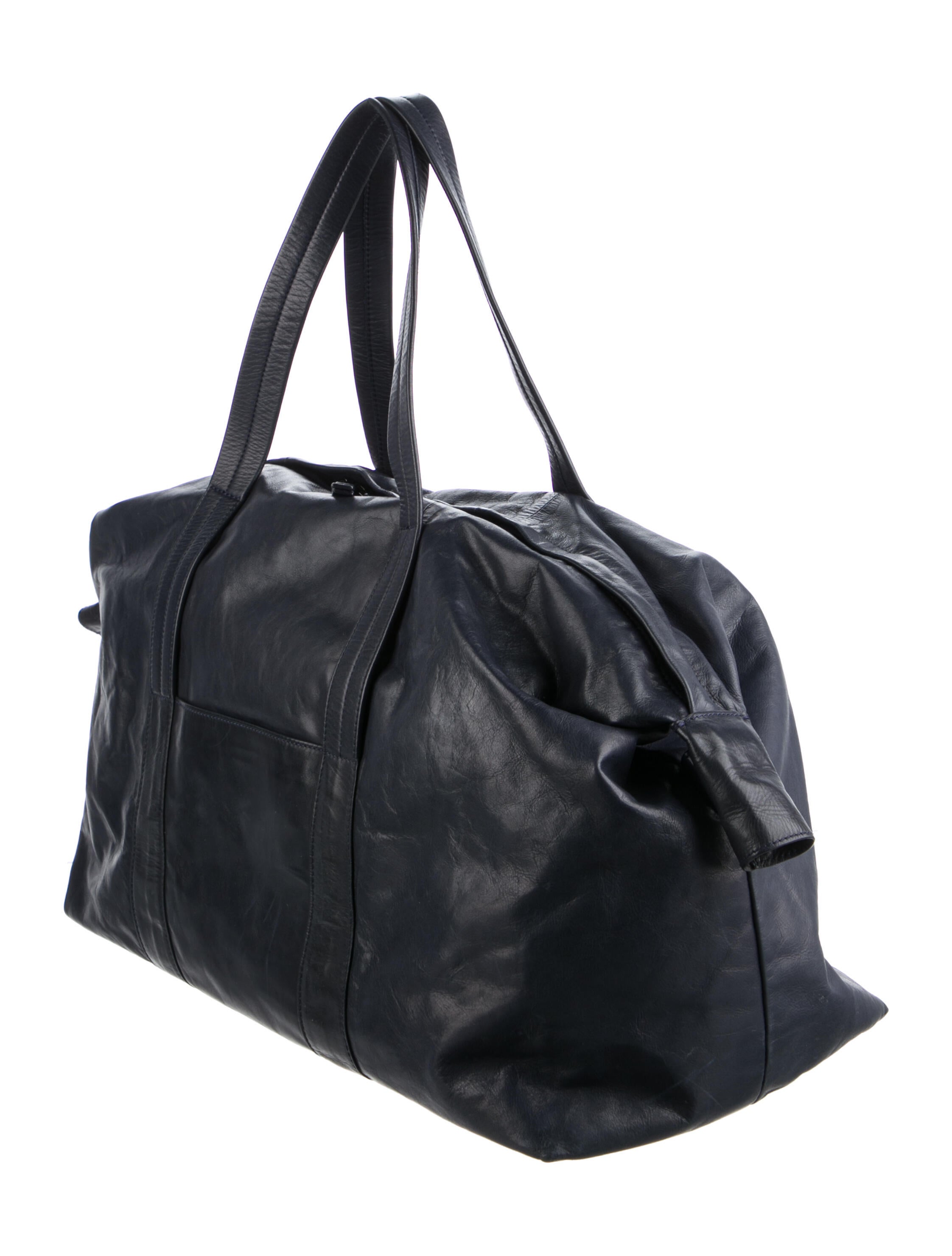 Maison Margiela Leather Duffle Bag - Blue Luggage and Travel