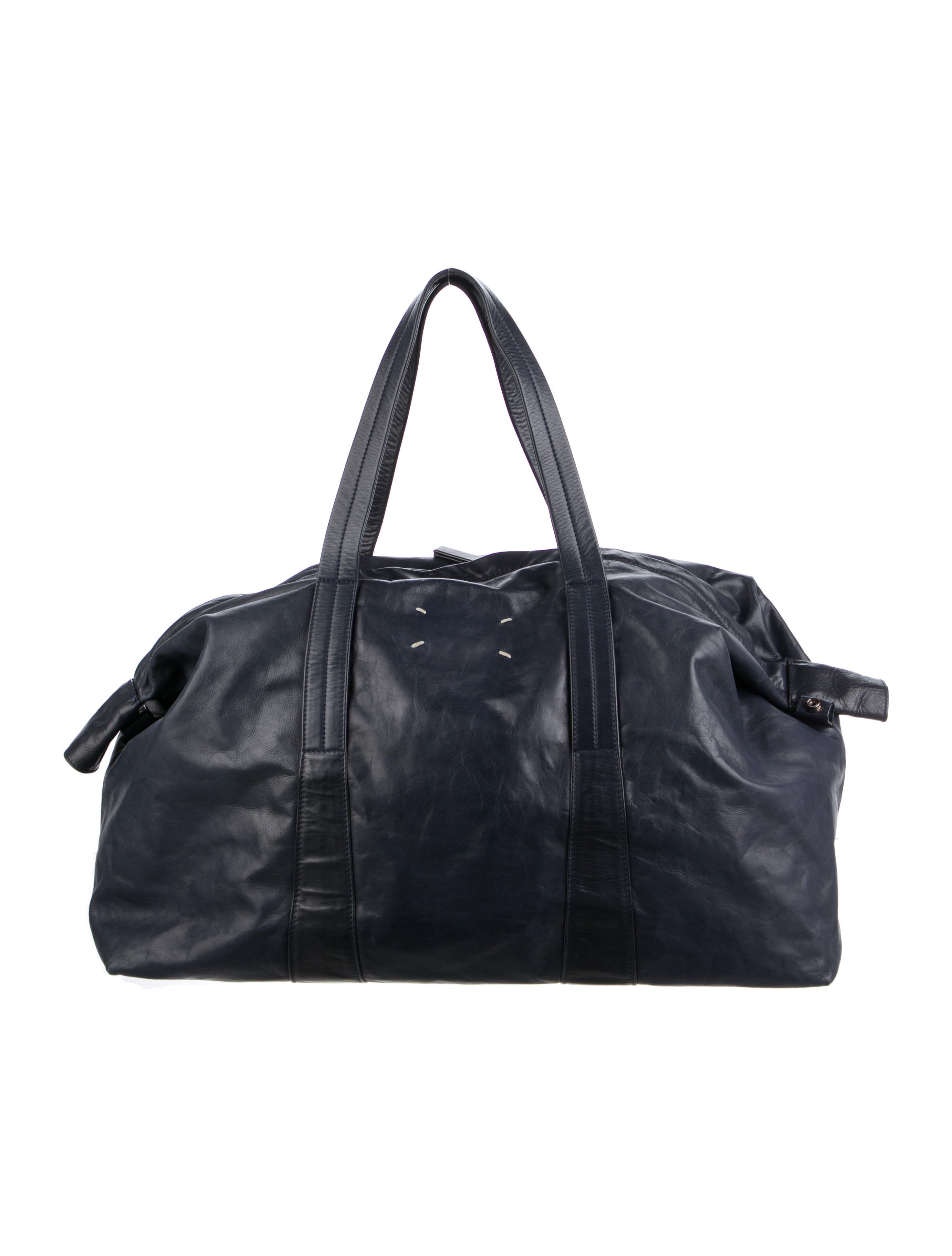 Maison Margiela Leather Duffle Bag - Blue Luggage and Travel Maison Margiela Leather Duffle Bag - Blue Luggage and Travel