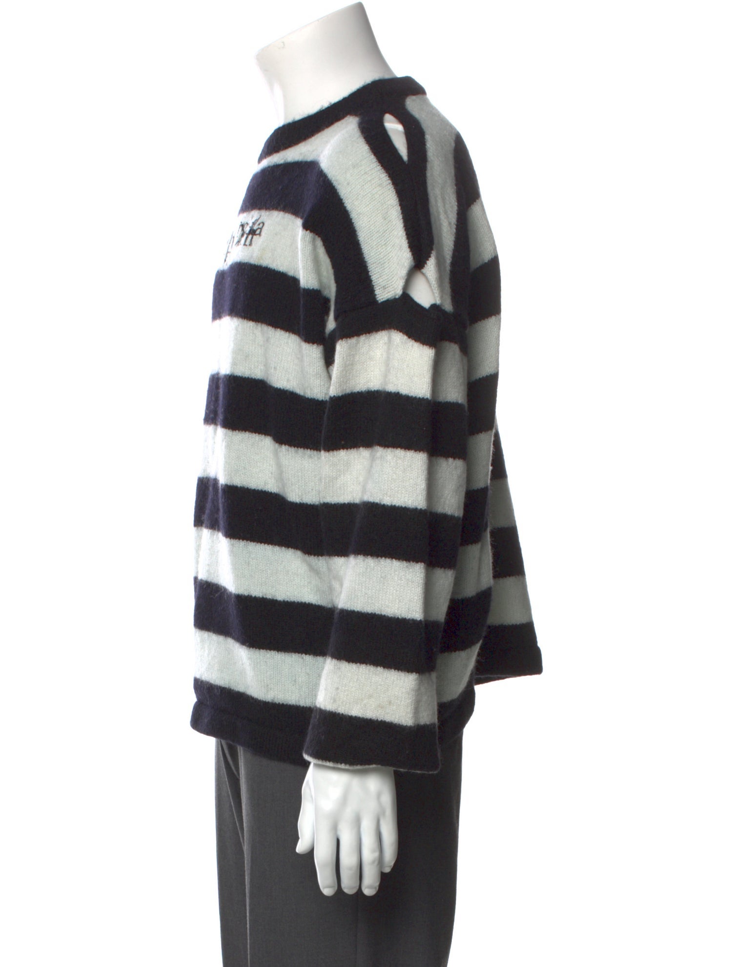 Maison Margiela 'Tommy Cash' Striped Pullover - Blue Sweaters