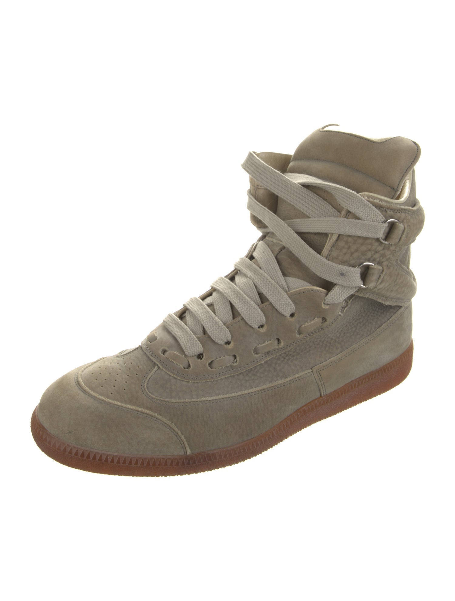 【送料&関税込】Maison Margiela Leather High-top Sneakers Maison Margiela Men's Deadstock Basket High Top Leather