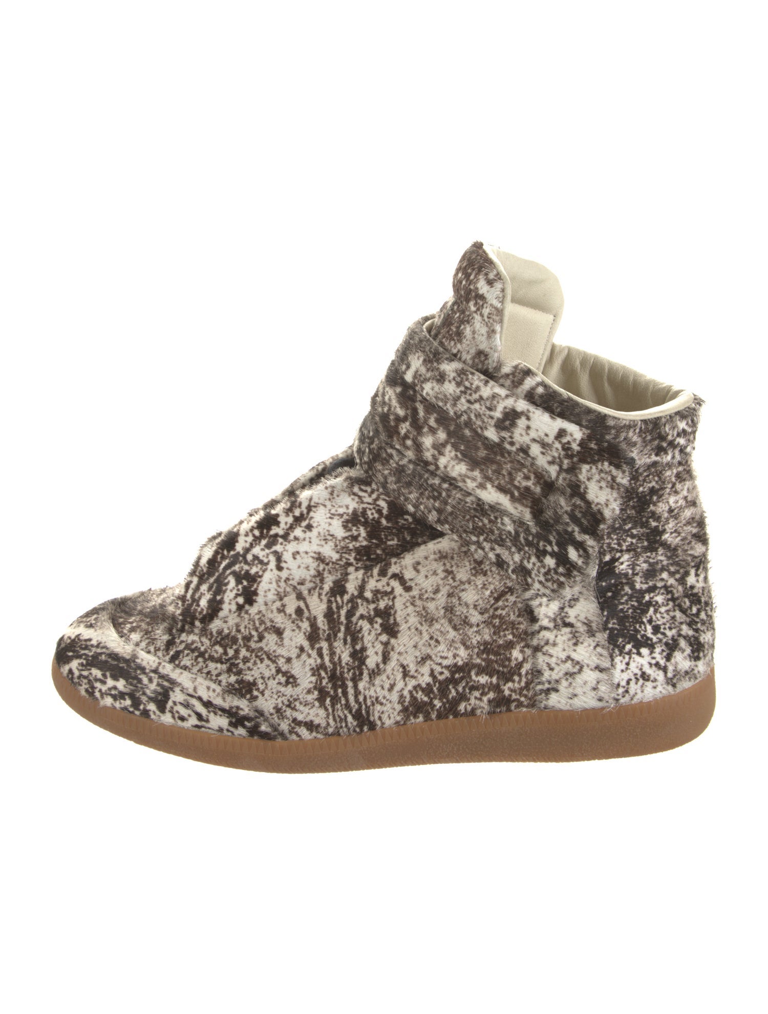 Maison Margiela Fur Animal Print Sneakers - Brown Sneakers, Shoes