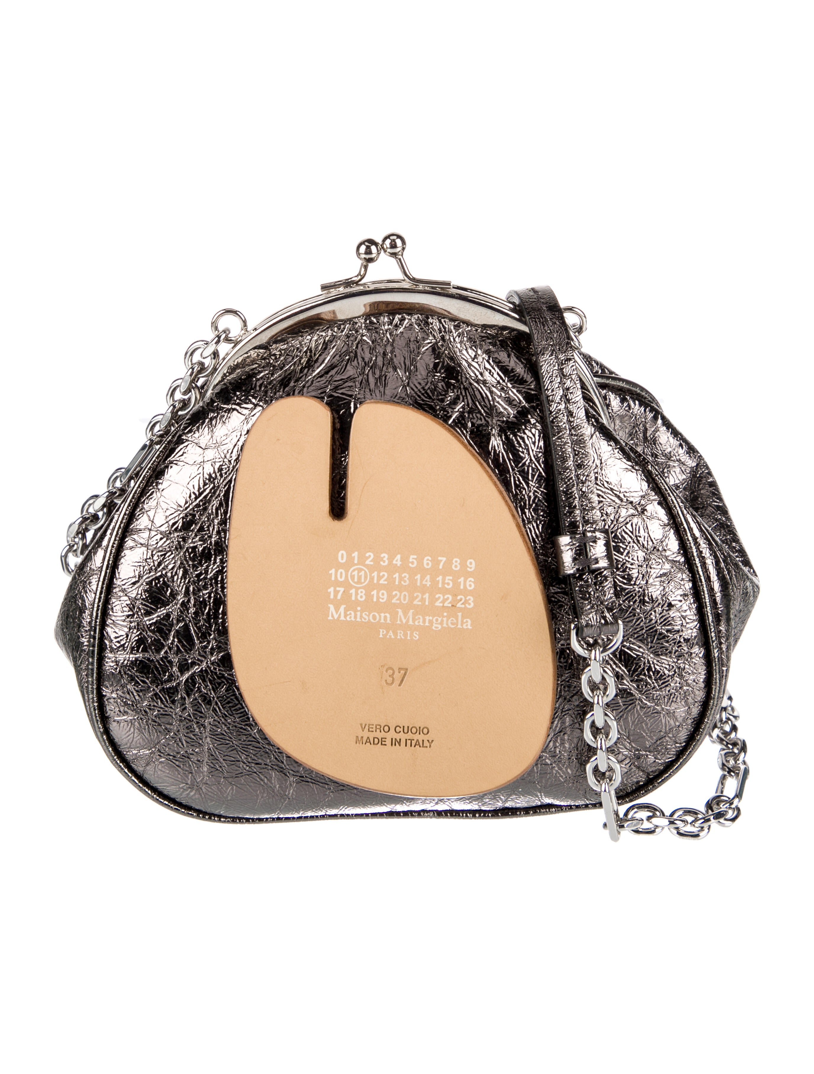 Maison Margiela Leather Metallic Crossbody Bag - Grey