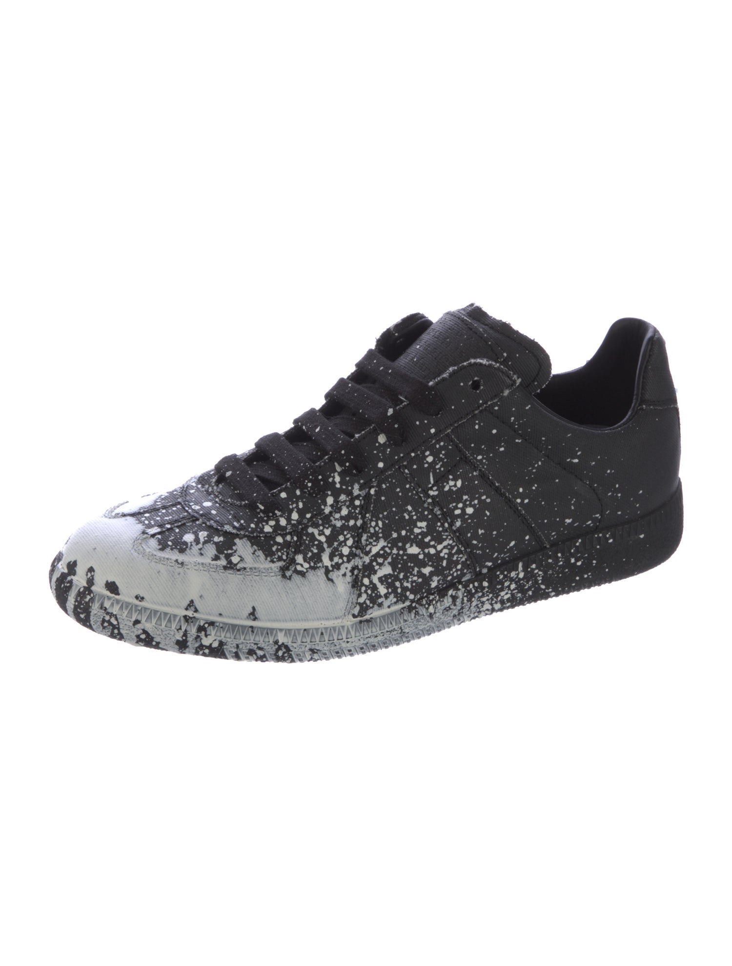 スニーカー MAISON MARGIELA TIE DYE PRINTED SPLICED SNEAKERS Maison Margiela Leather Tie-Dye Print Sneakers - Black