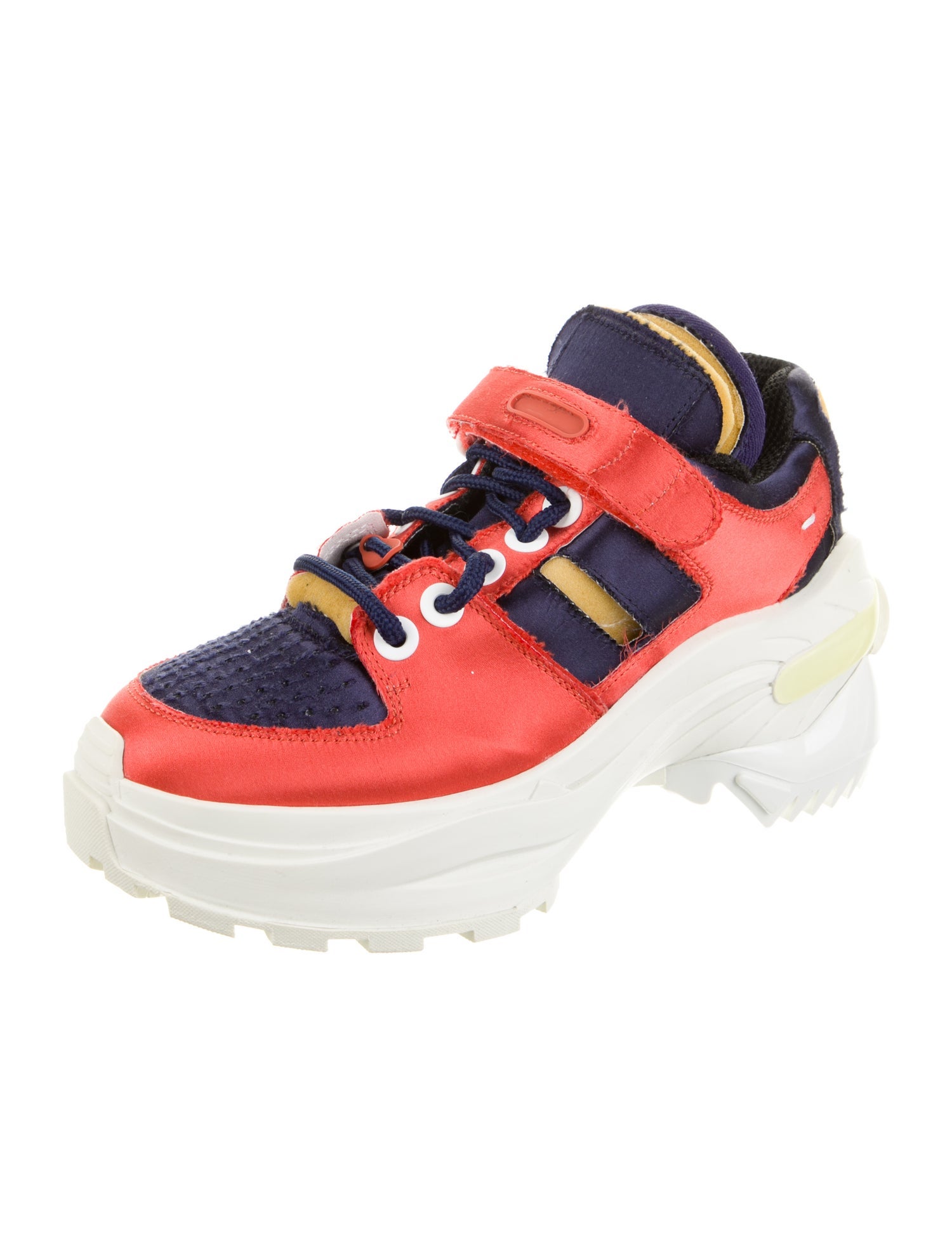 Maison Margiela Colorblock Pattern Raw-Edge Trim Chunky Sneakers