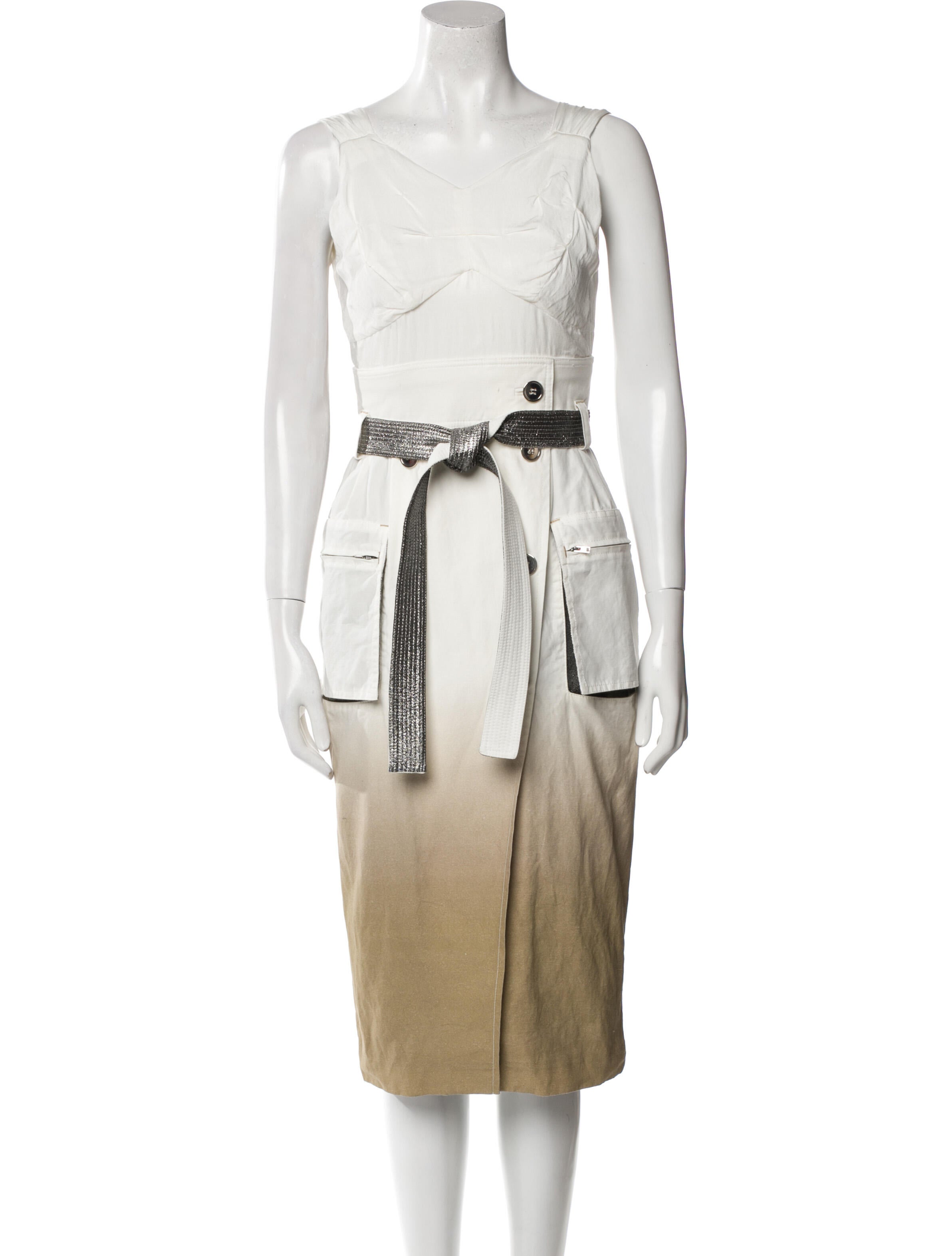 Maison Margiela V-Neck Midi Length Dress