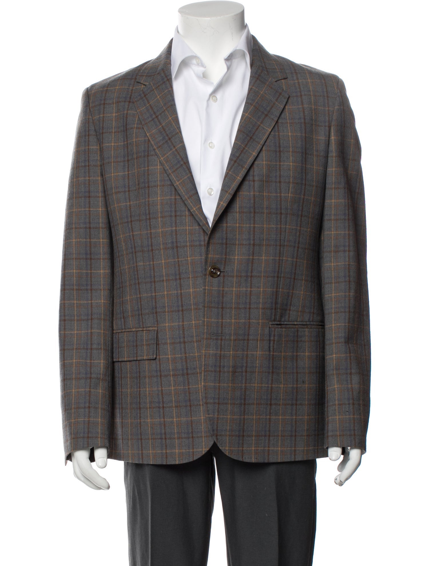 Maison Margiela Virgin Wool Plaid Print Blazer