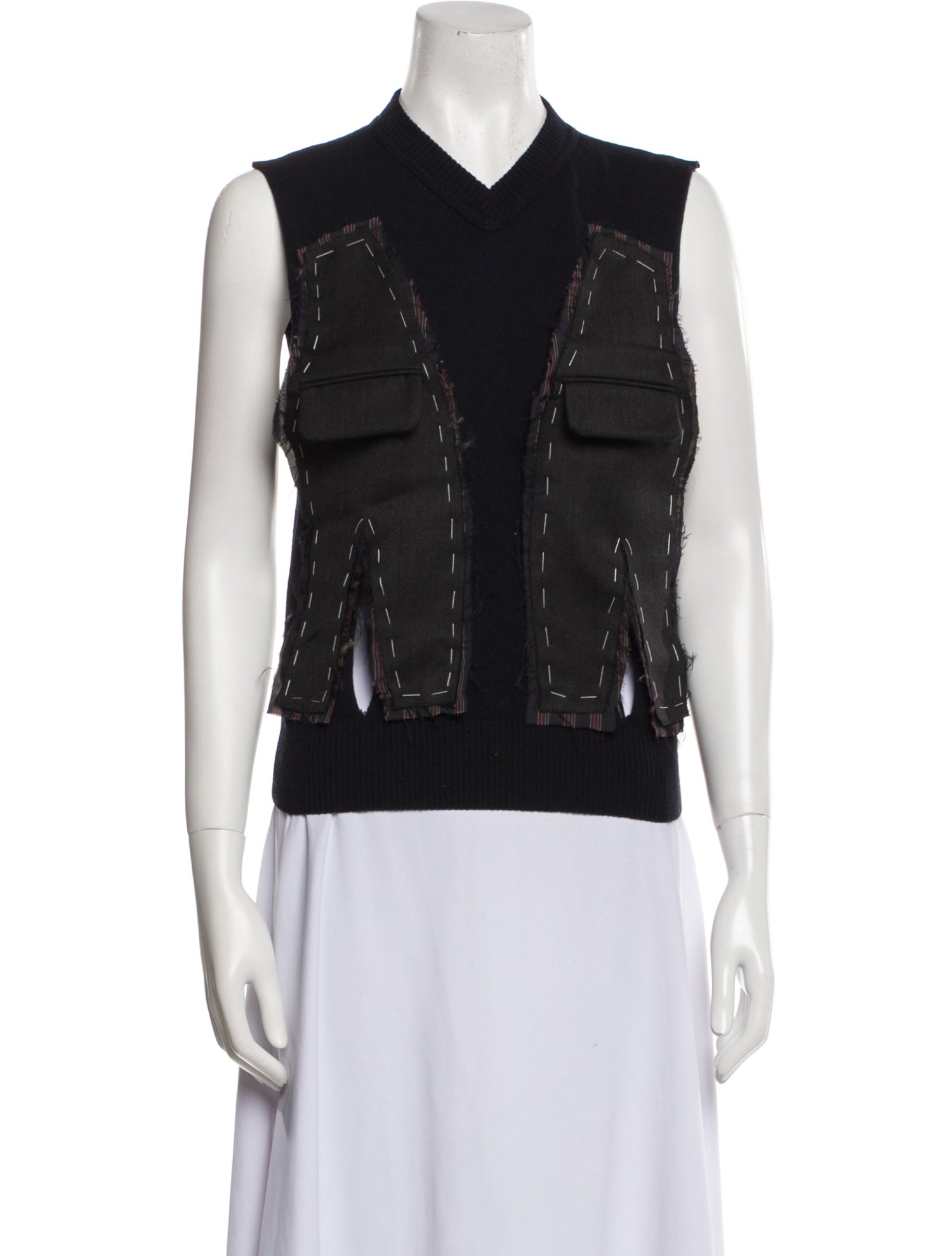 Maison Margiela Wool V-Neck Top