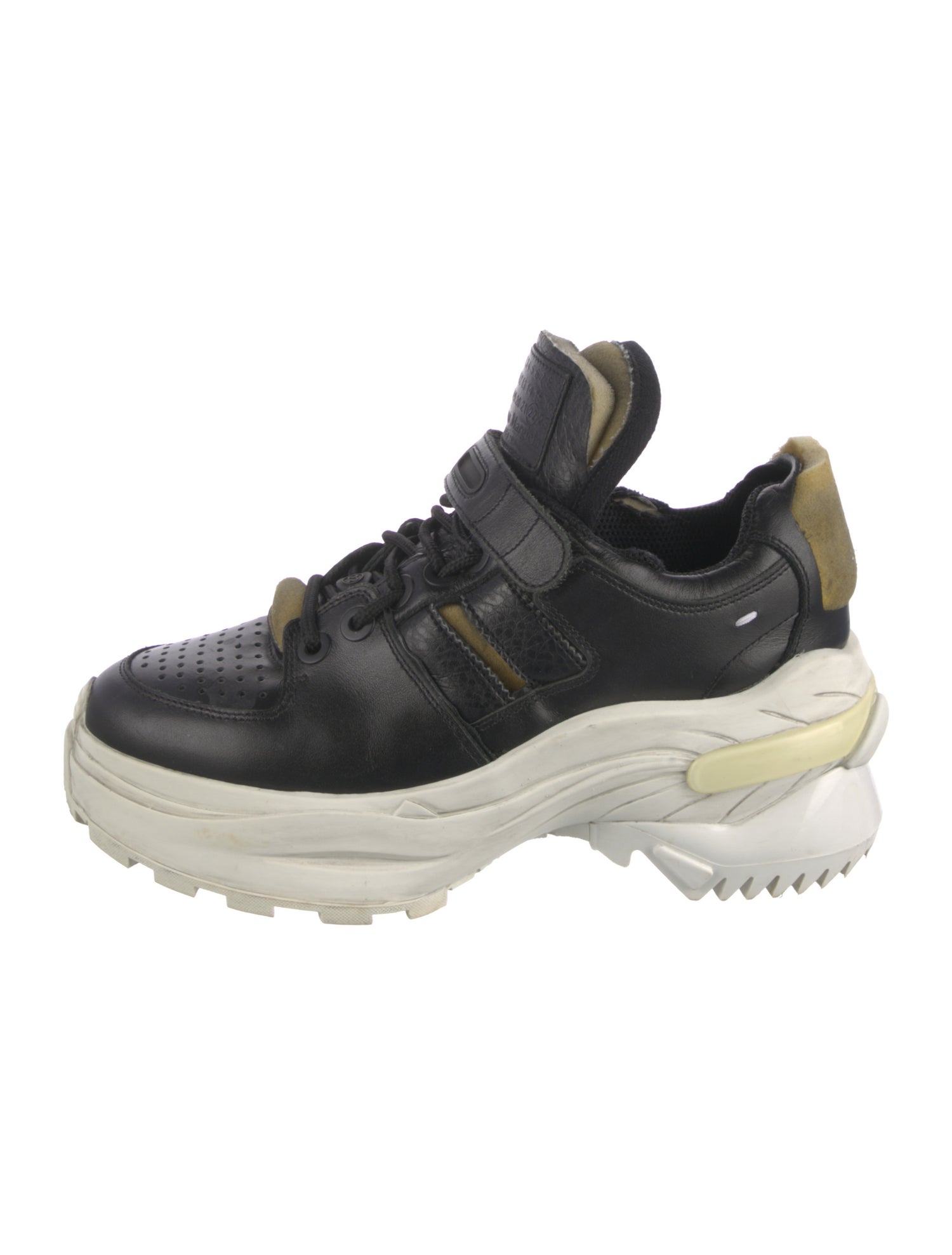 Maison Margiela Leather Tie-Dye Print Sneakers - Black
