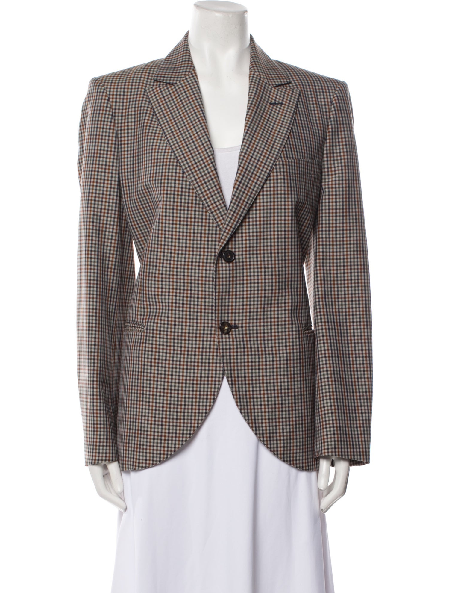 Maison Margiela Wool Plaid Print Blazer