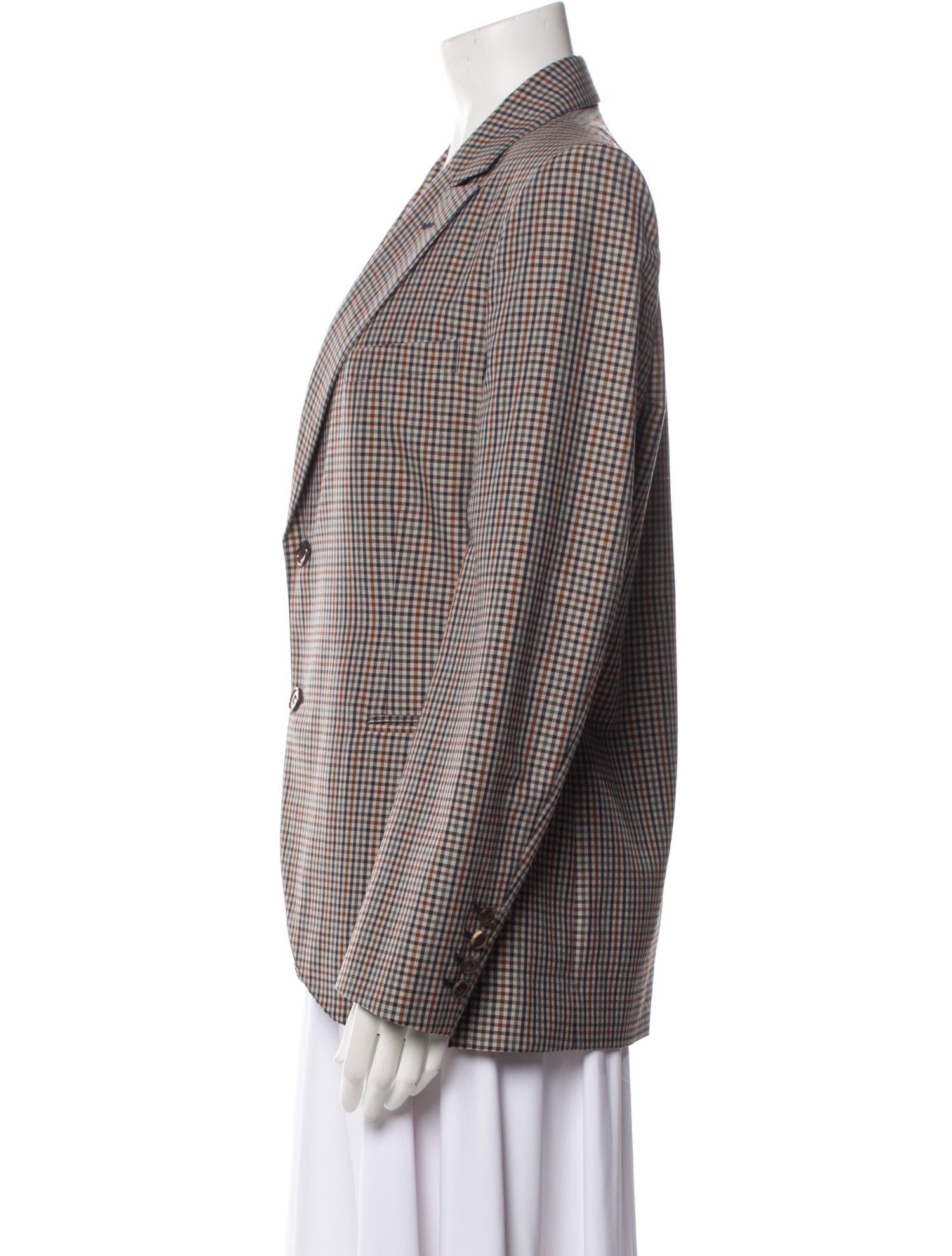 Maison Margiela Wool Plaid Print Blazer