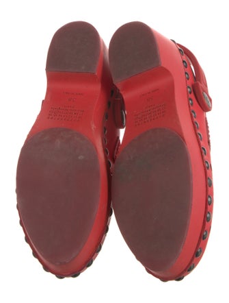 Maison Margiela Leather Studded Accents Slingback Pumps