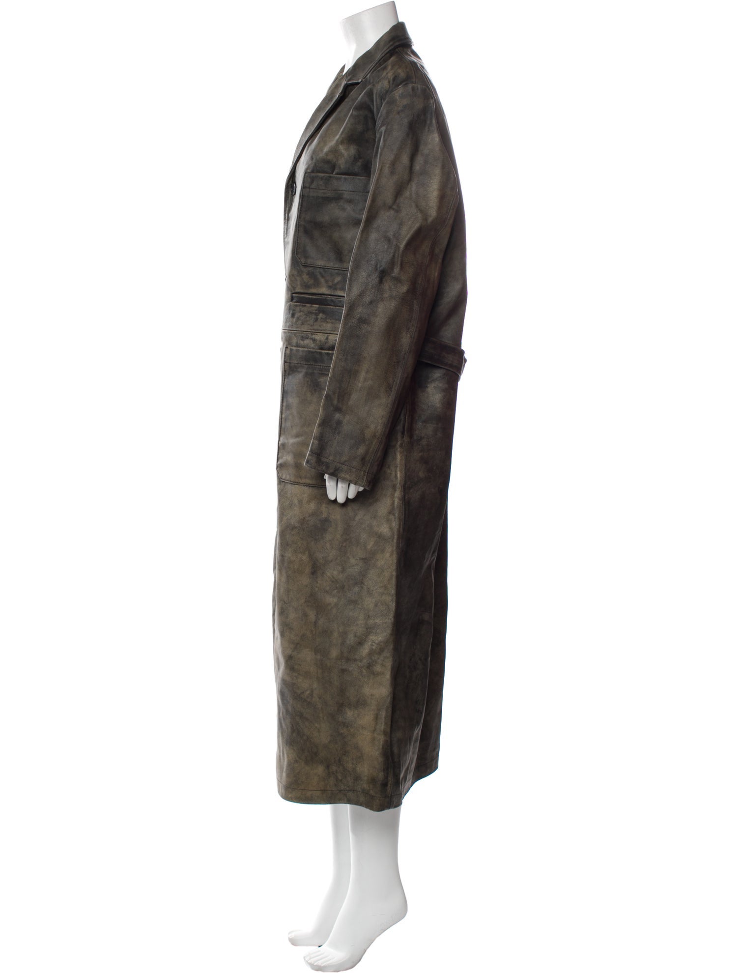 Maison Margiela Calf Leather Printed Faux Fur Coat