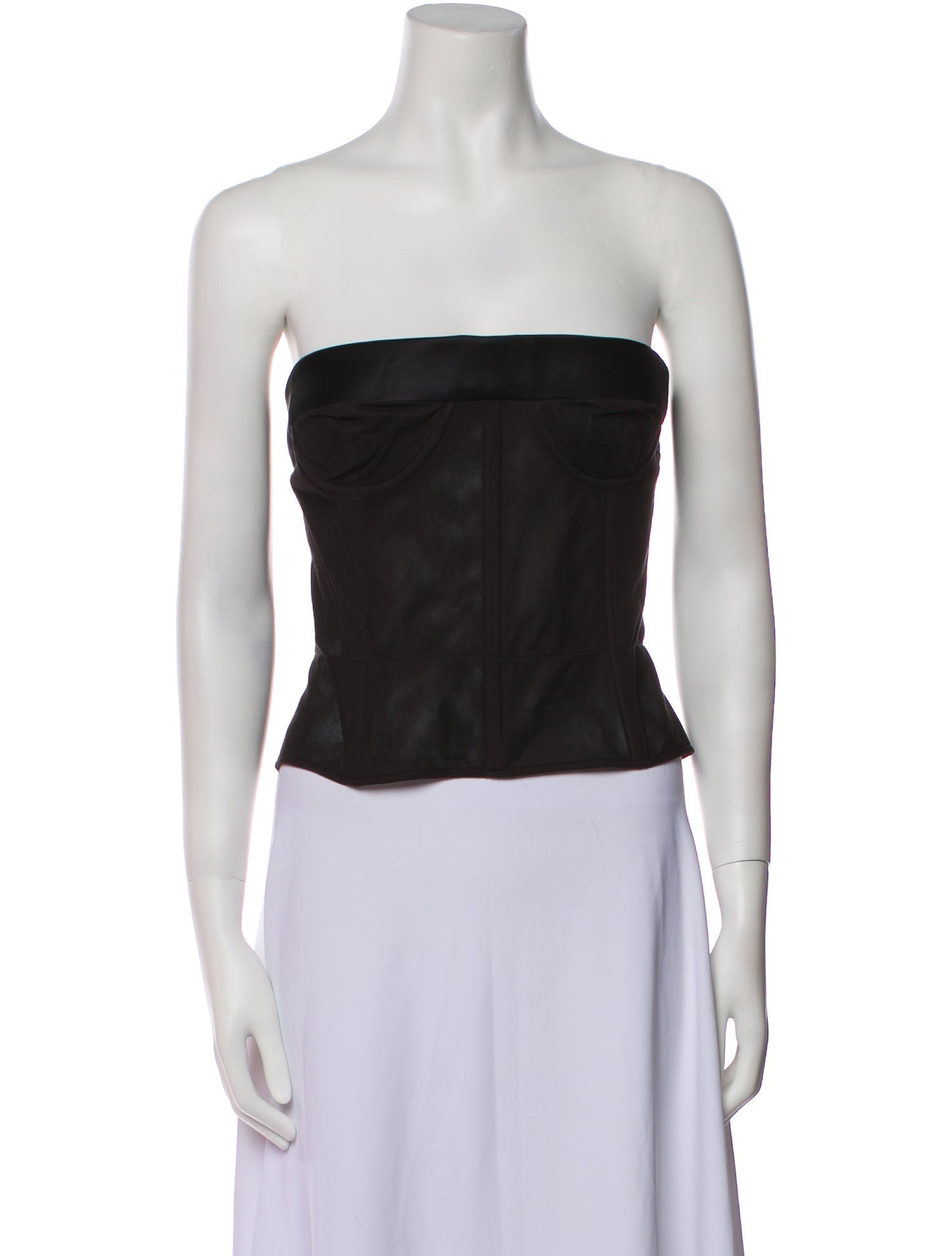 Maison Margiela Leather Strapless Crop Top
