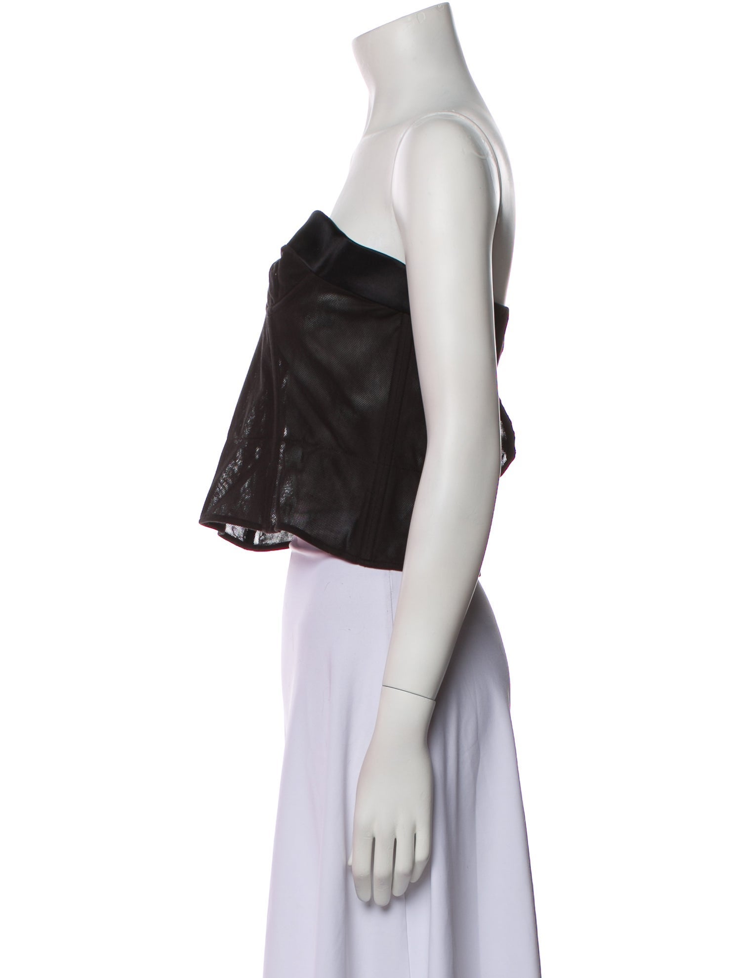 Maison Margiela Leather Strapless Crop Top
