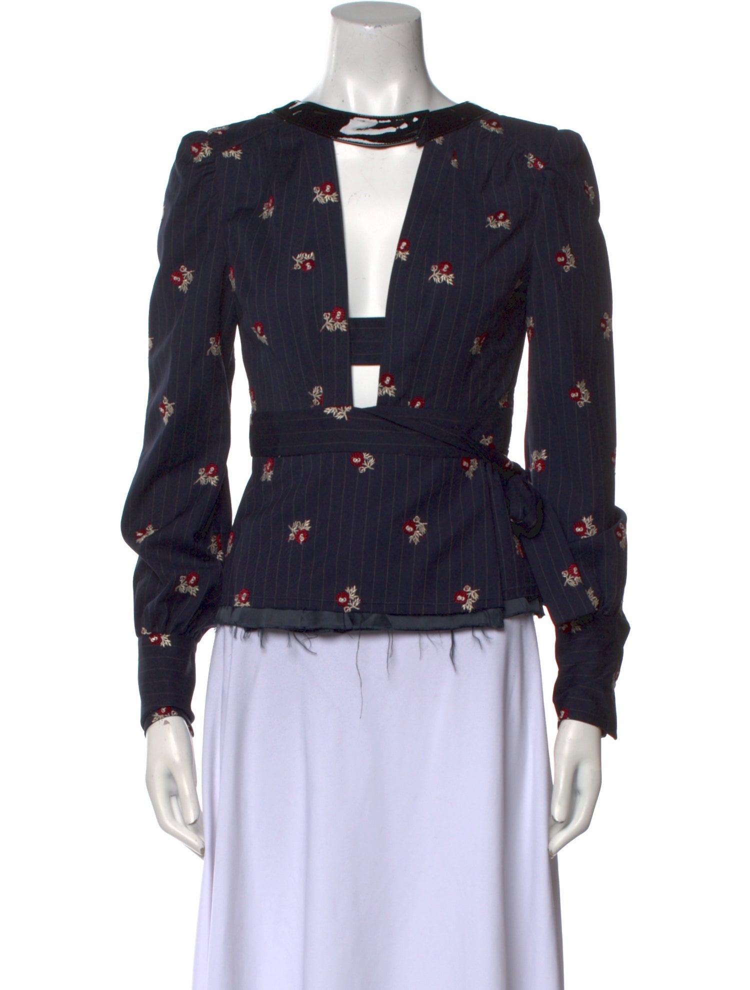 Maison Margiela Wool Floral Print Blouse