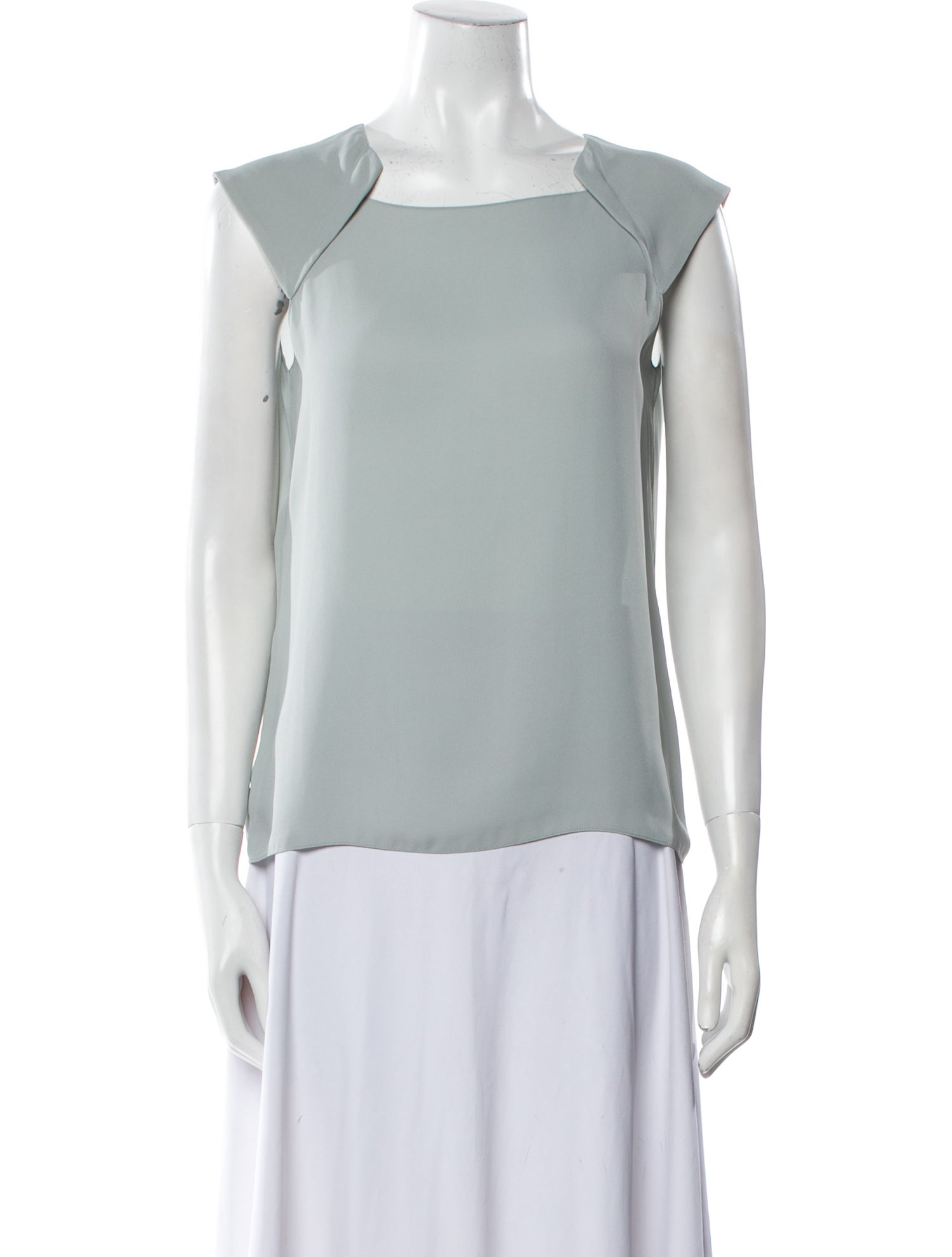 Maison Margiela Square Neckline Sleeveless Blouse