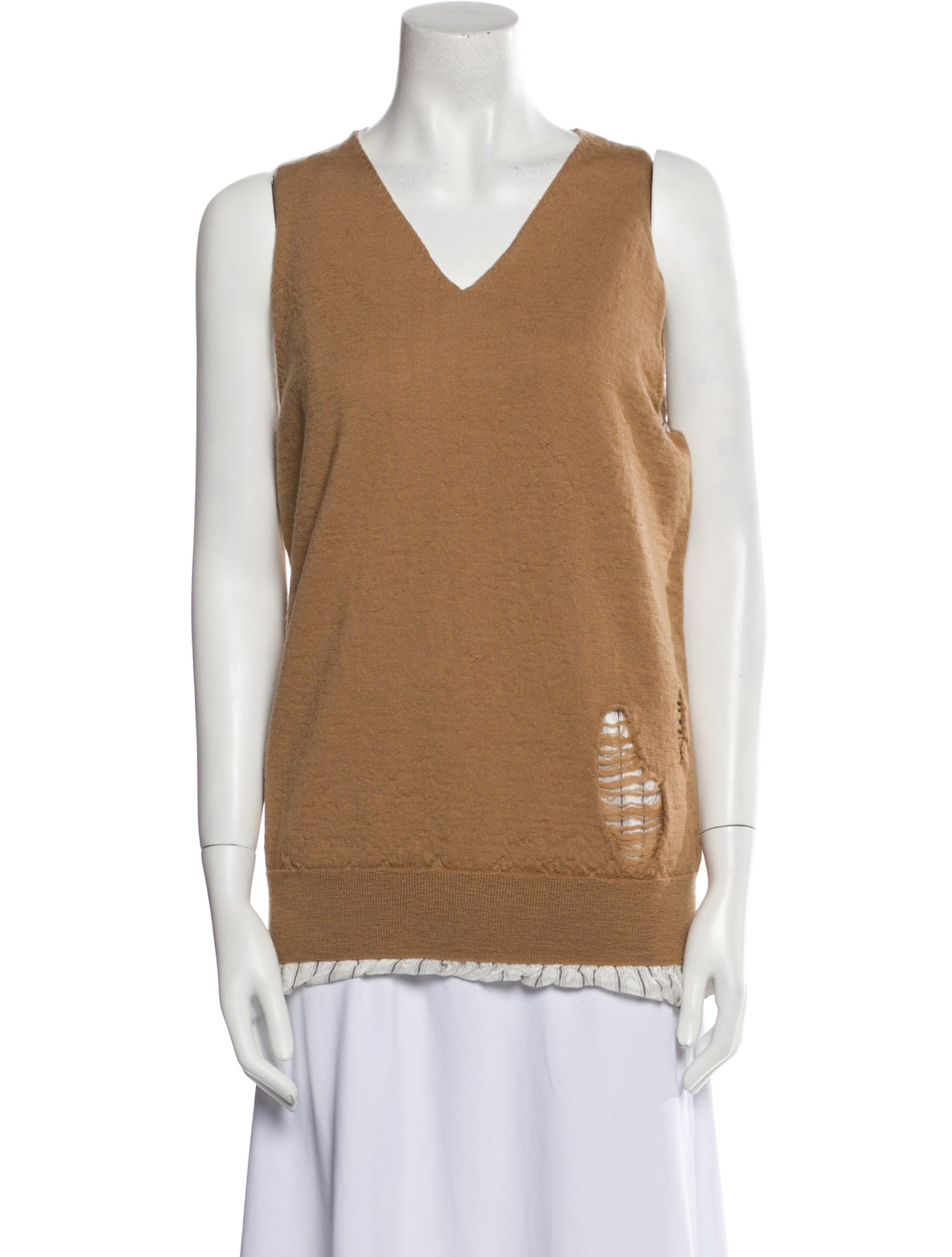 Maison Margiela Wool V-Neck Top w/ Tags