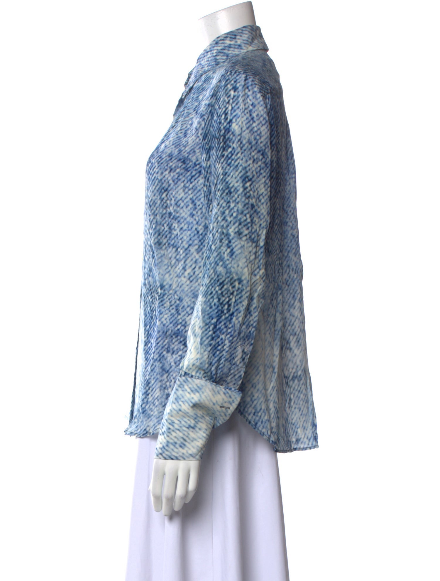 Maison Margiela Silk Animal Print Button-Up Top