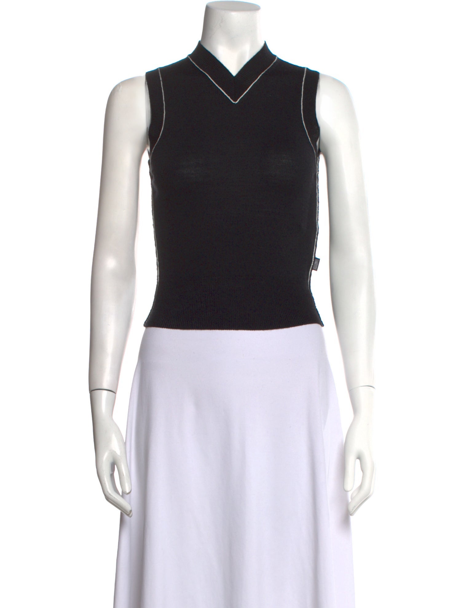 Maison Margiela Virgin Wool V-Neck Crop Top w/ Tags