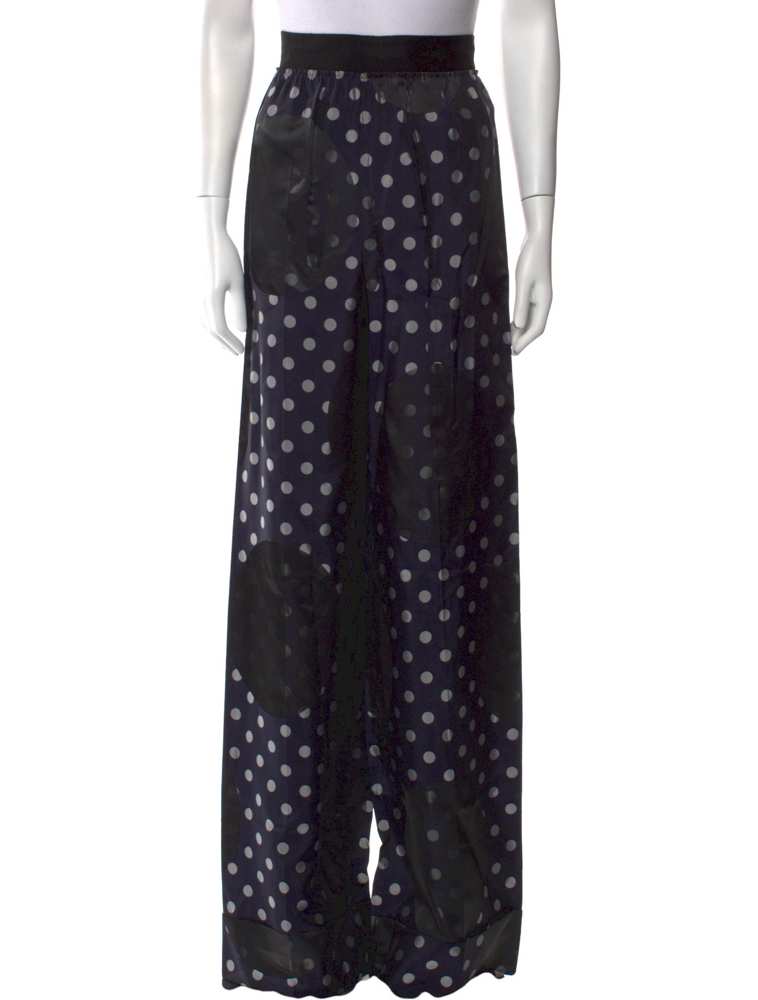 Maison Margiela Polka Dot Print Wide Leg Pants