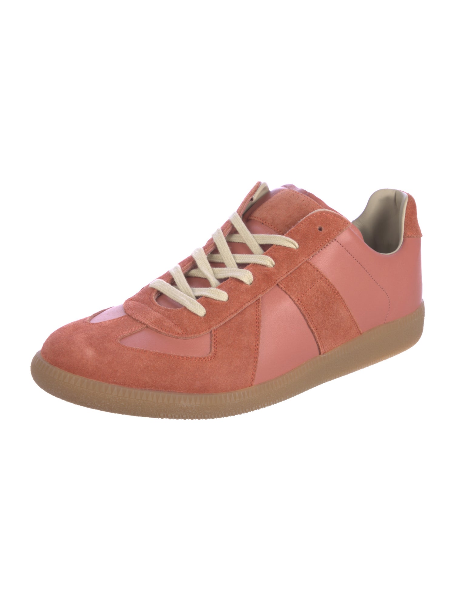 Maison Margiela Leather Colorblock Pattern Sneakers