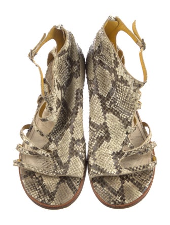 Maison Margiela Leather Animal Print Flats