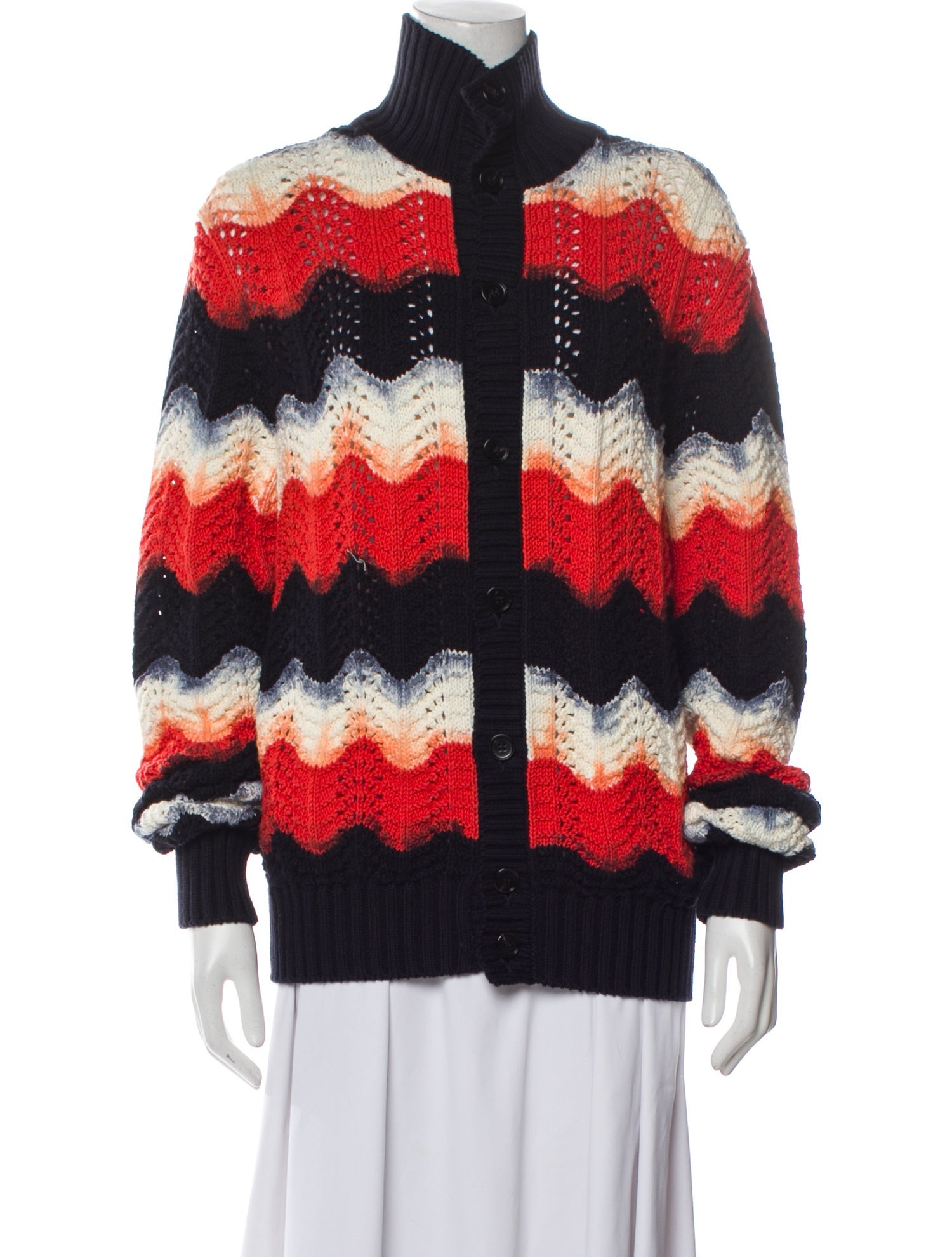 Maison Margiela Striped Mock Neck Sweater