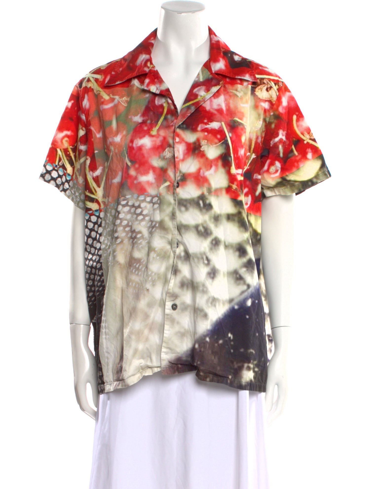 Maison Margiela Printed Short Sleeve Button-Up Top