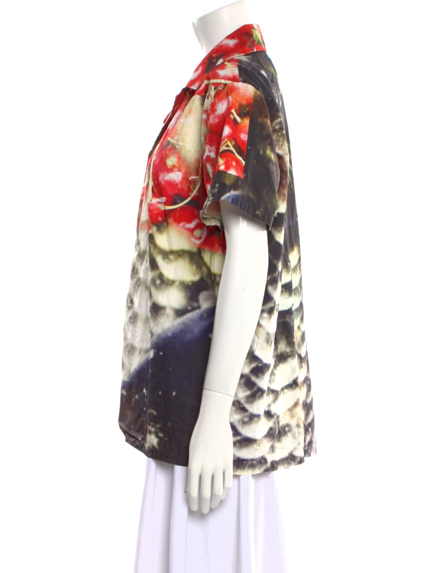 Maison Margiela Printed Short Sleeve Button-Up Top