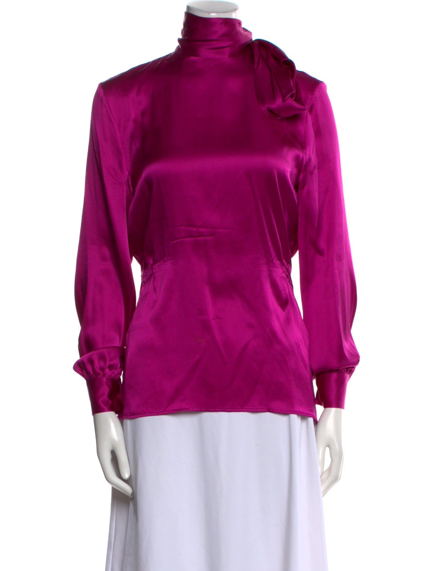 Maison Margiela Silk Tie Neck Blouse