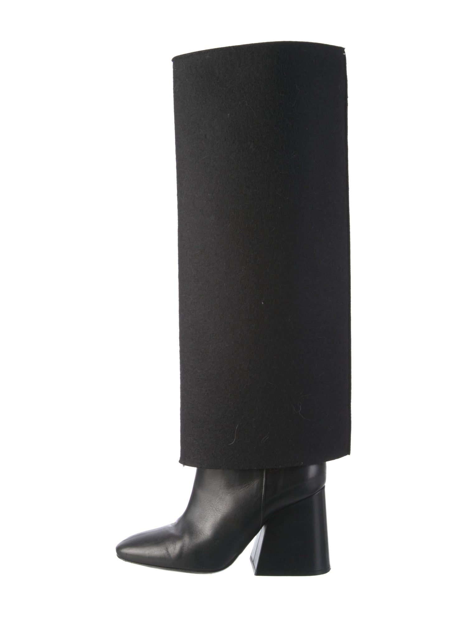 Maison Margiela Felt Leather Trim Embellishment Boots