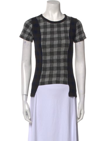 Maison Margiela Tops 2019 Plaid Print T-Shirt XS