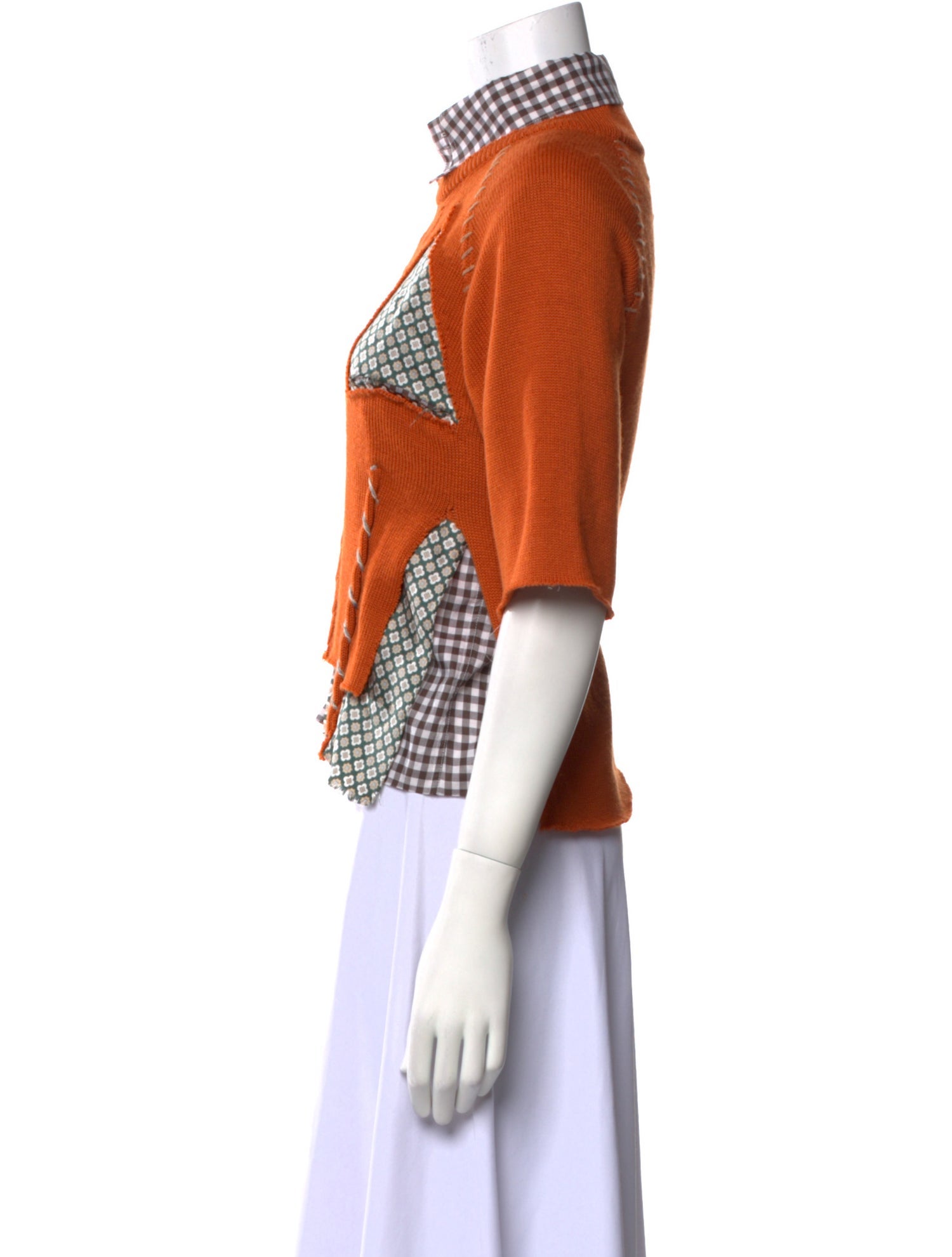 Maison Margiela Overlay Mock Neck Crop Top