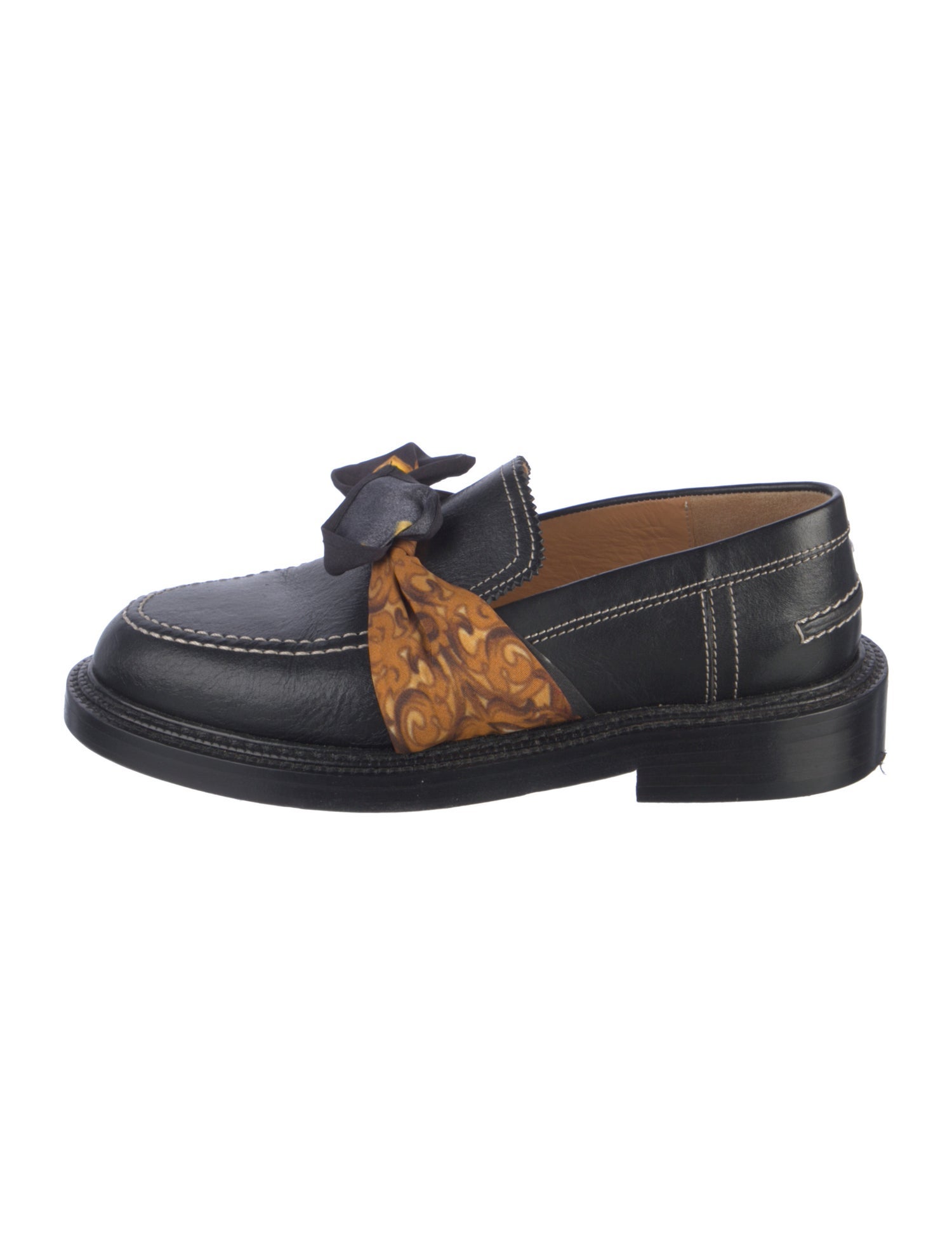 Maison Margiela Leather Bow Accents Loafers
