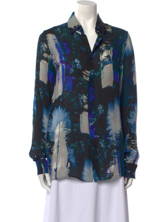 Maison Margiela 2016 Abstract Floral Print Button-Up Top