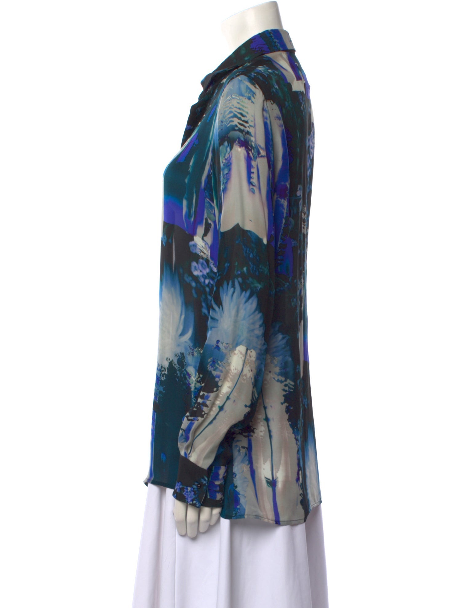 Maison Margiela 2016 Abstract Floral Print Button-Up Top