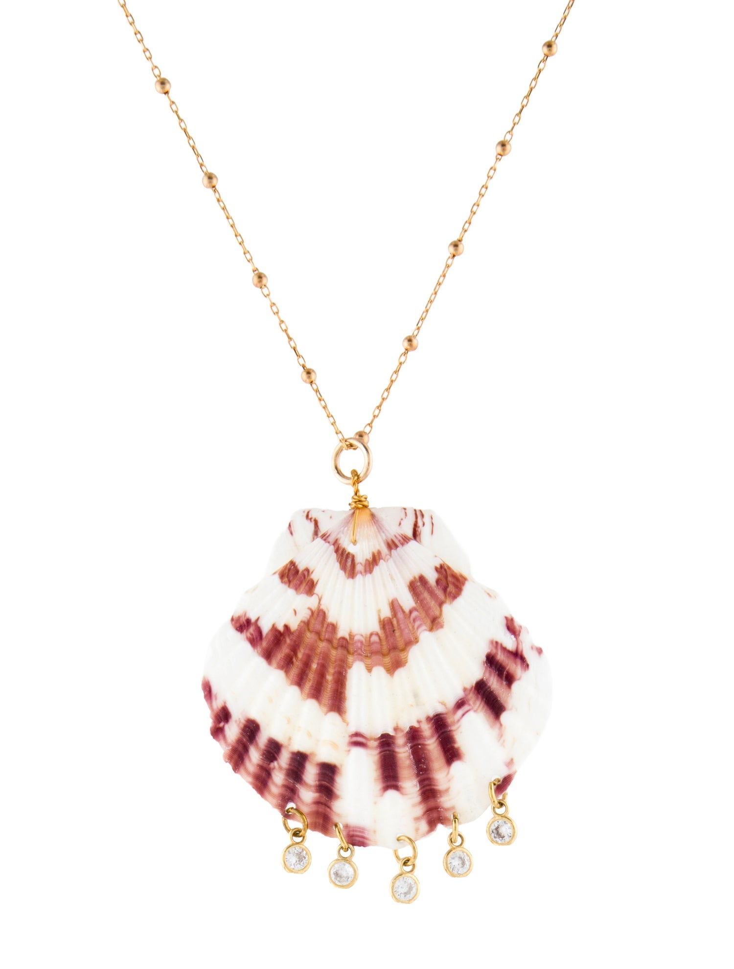 Maison Irem Shell & Cubic Zirconia Pendant Necklace