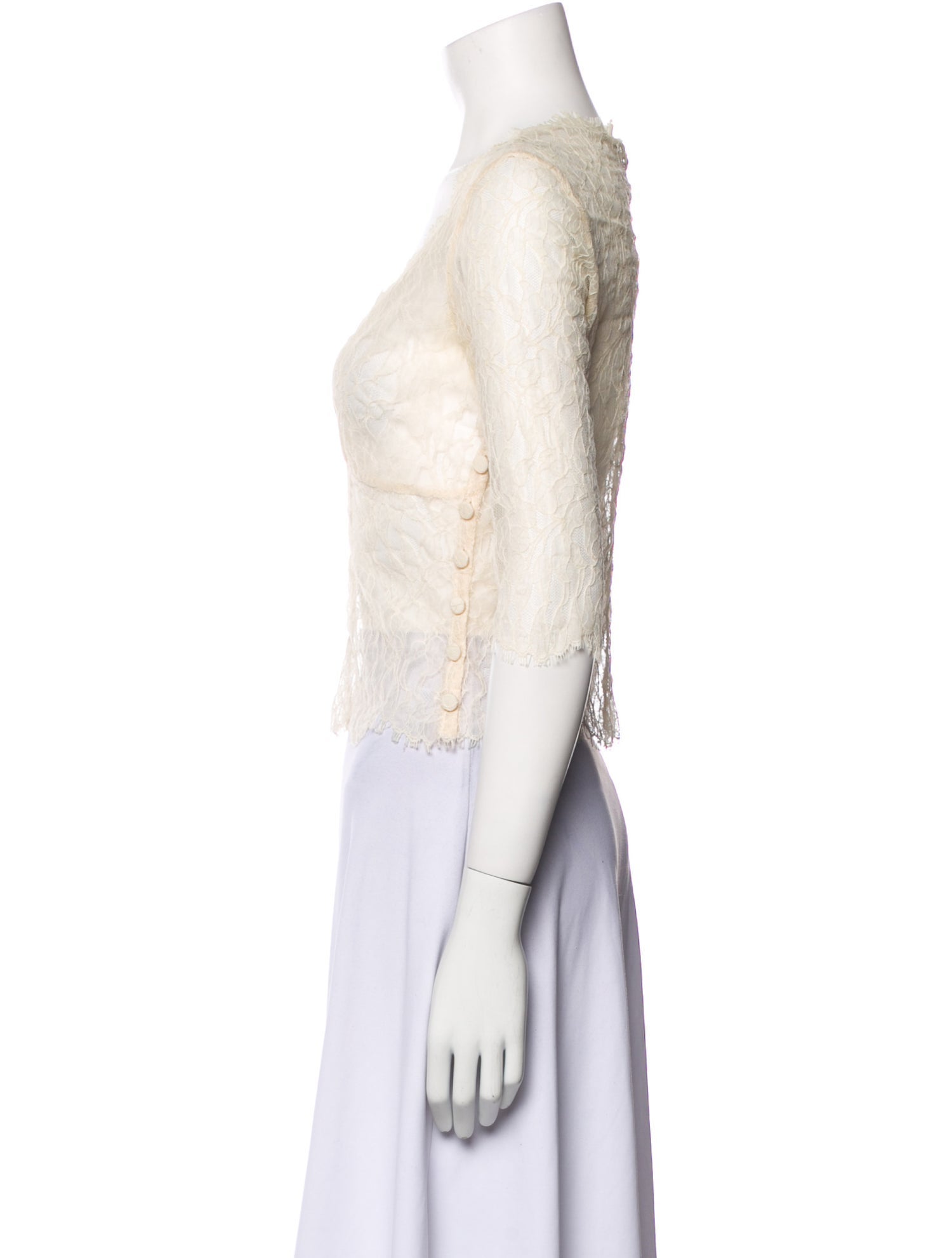 Maison Mayle Lace V-Neck Crop Top