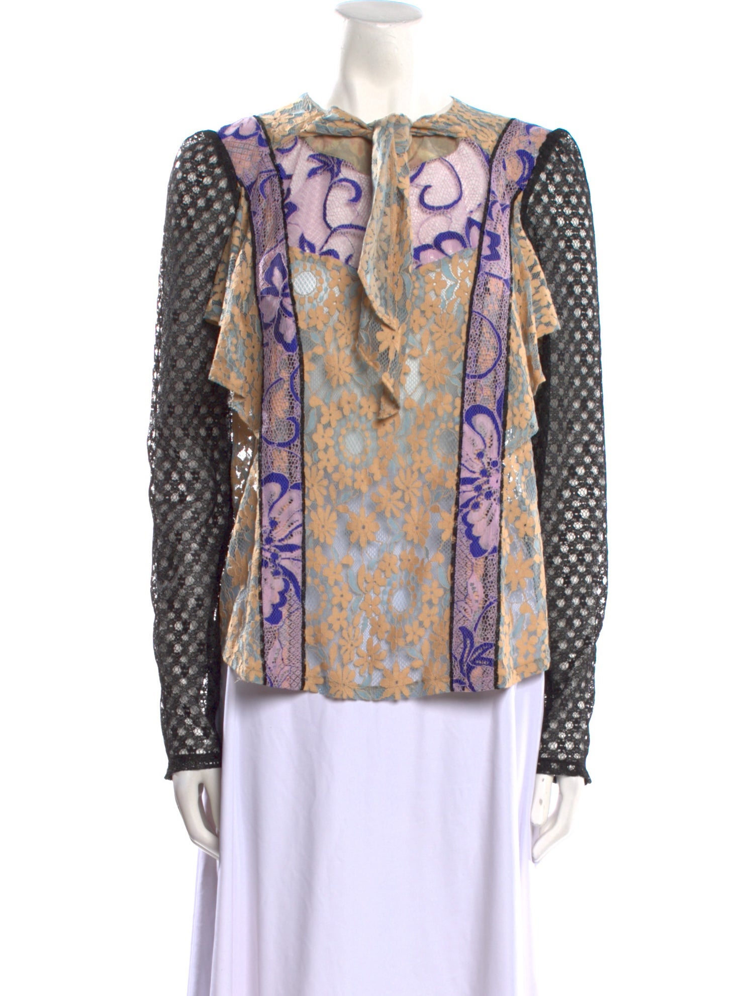 Maison Mayle Nylon Printed Blouse w/ Tags