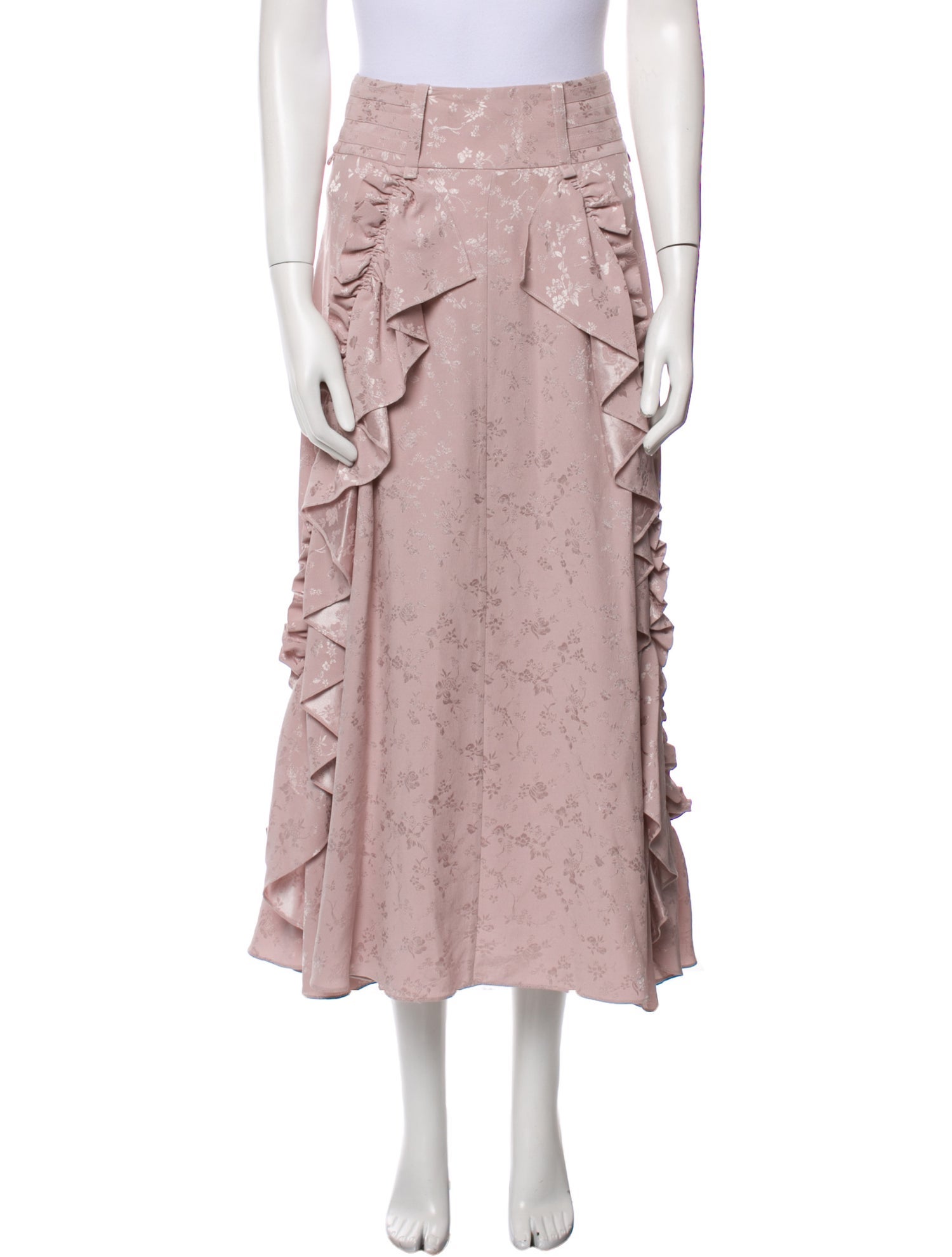 Maison Mayle Silk Midi Length Skirt