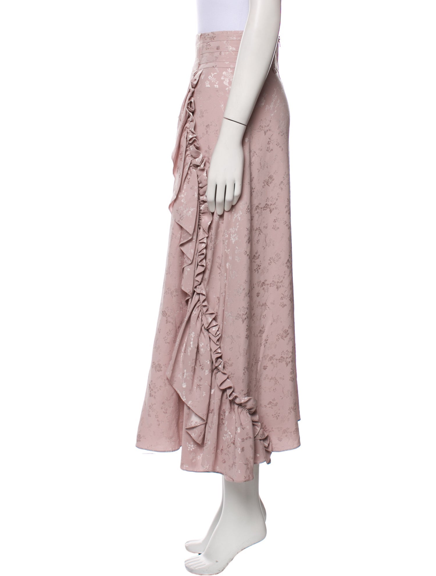 Maison Mayle Silk Midi Length Skirt