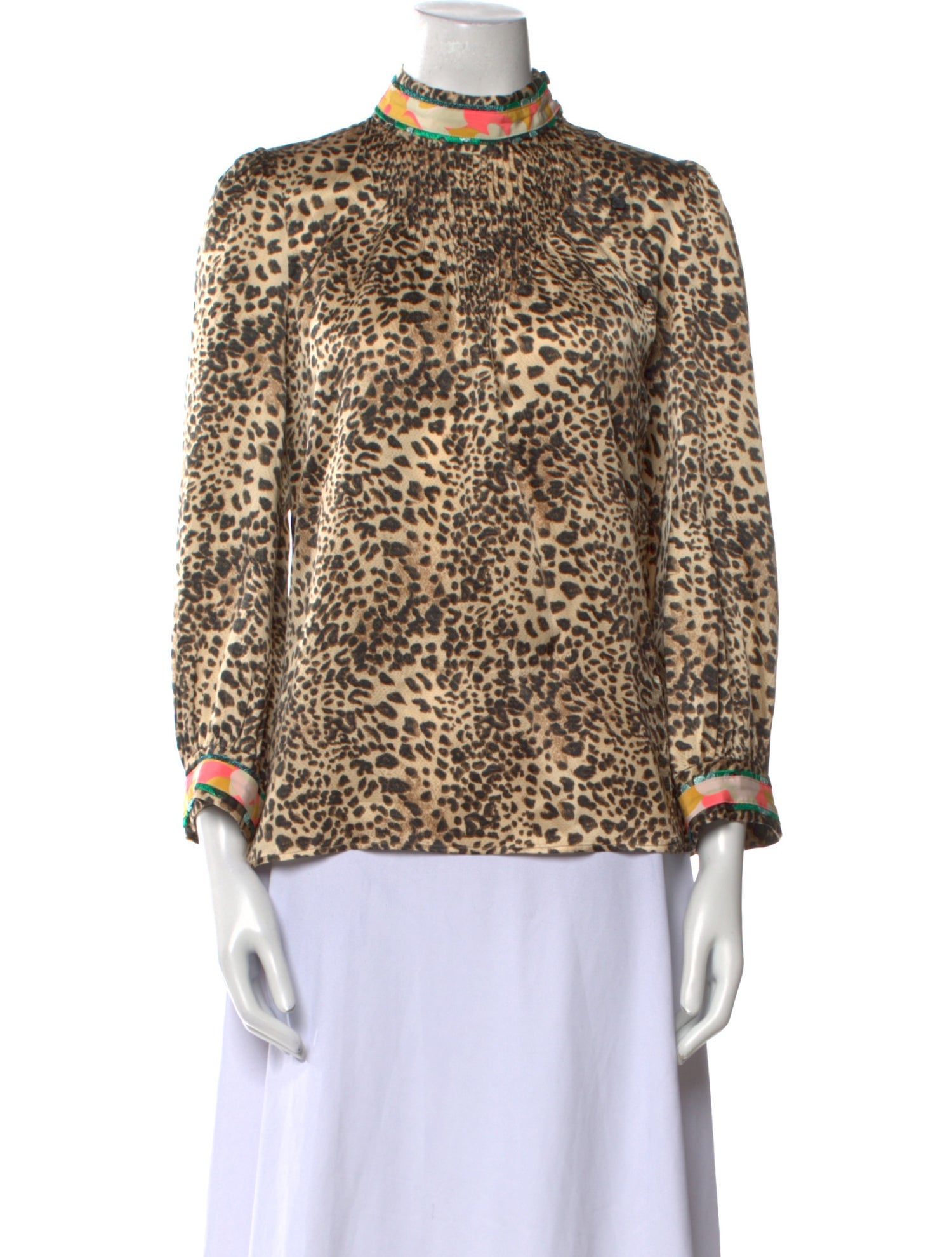 Maison Mayle Silk Animal Print Blouse