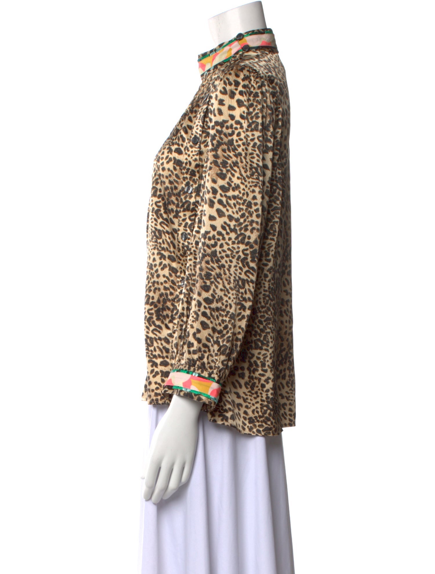 Maison Mayle Silk Animal Print Blouse